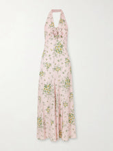 Floral-print silk-crepe midi dress
