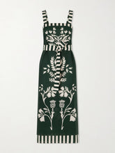 Lakshya belted printed cotton and silk-blend midi dress