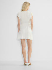 Chiffon ruffle wrap dress