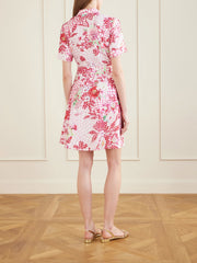 Chima floral-print tie-detailed woven midi dress