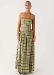 Lilith Maxi Dress - Forest Plaid