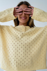 Margot Pointelle Sweater in Butter Yellow FINAL SALE