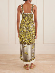 Mona printed hemp midi dress