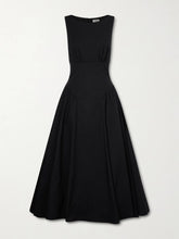 Gwen paneled pleated cotton-blend poplin midi dress