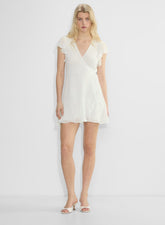 Chiffon ruffle wrap dress