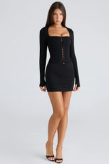 The Long Sleeve Balconette-Black Corset Top