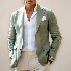 Men’s Casual Blazer – Modern Linen Blend, Sophisticated All-Day Comfort