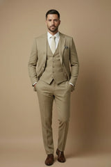 Men’s Three-Piece Wedding Guest Suit – Tailored Slim Fit Jacket, Waistcoat and Trousers for Formal Celebrations