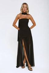 Formal Event Strapless Maxi Dress Black