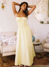 Loralei Shirred Maxi Dress Yellow