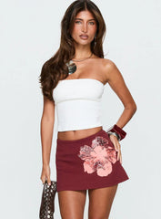 Isaria Knit Mini Skirt Red