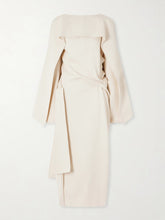 Yon scarf-detailed draped satin-crepe midi dress