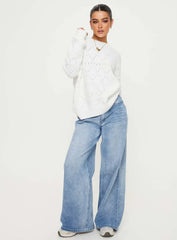 Pierce Pointelle Sweater Cream