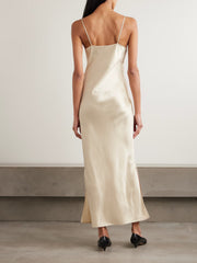 Barika hammered-silk midi dress