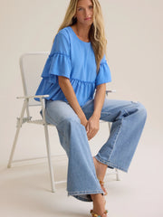 Jackie Ruffle Sleeve Top