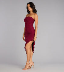 Caught Your Eye Strapless Midi Dress