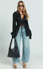 Ada Jeans - Mid Waisted Recycled Denim Barrel Jeans in Mid Blue Wash