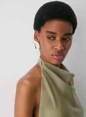Audience Satin Mini Halter Dress