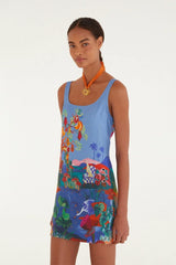 Multicolor Dream Landscape Mini Dress