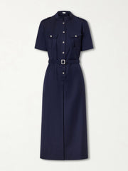 Police belted pleated midi dress