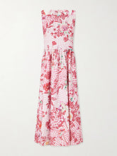 Alma checked floral-print midi dress