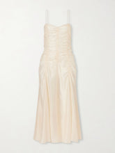 Raina ruched silk-blend midi dress