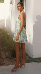 Cerilla Mini Dress - Blue Floral