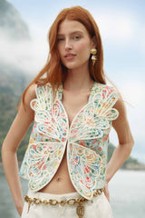 Multicolor Rendeira 3d Vest