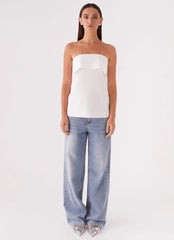 Dalmia Linen Top - White