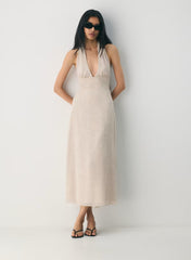 Orchard Halter Dress-mtrpls taup
