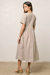 Narla Striped Midi Dress in Brown FINAL SALE