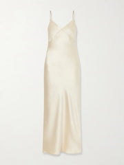 Barika hammered-silk midi dress