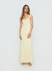 Maisone Broderie Maxi Dress Lemon