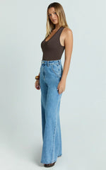 Jenna Top - Scoop Neck Racer Back Knit Tank Top in Dark Chocolate