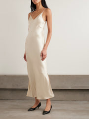 Barika hammered-silk midi dress