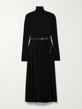 Belted stretch-jersey turtleneck midi dress