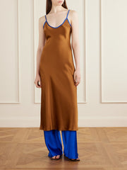 Bias silk-charmeuse slip midi dress