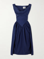 Sunday gathered cotton-poplin midi dress