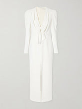 Bow-detail cady midi dress