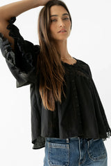Kylee Lace Blouse in Black