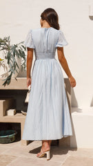 Elegant Button-Front Flowy Maxi Dress for Women