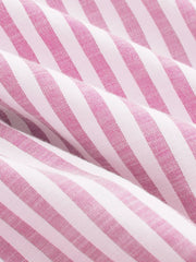Cotton-blend V-neck Stripe Ruched Dolman Sleeve Shirt