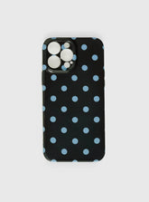 Ferrera iPhone Case Black / Blue Polka
