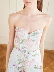 Danny belted floral-print cotton-blend voile midi dress