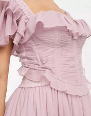 Adrienne Ruffle Midi Dress