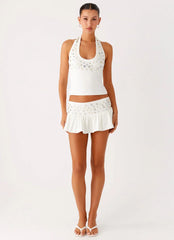 Vegas Nights Low Rise Skort - White