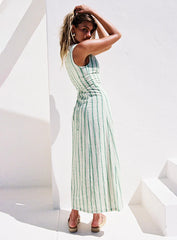 Lewisa Maxi Dress Green Stripe Petite