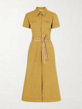 Giselle belted cotton midi dress