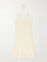 Cece halterneck crocheted organic-cotton midi dress