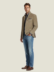 Men’s Tailored Blazer – Notched Lapel Design with Front Button Closure